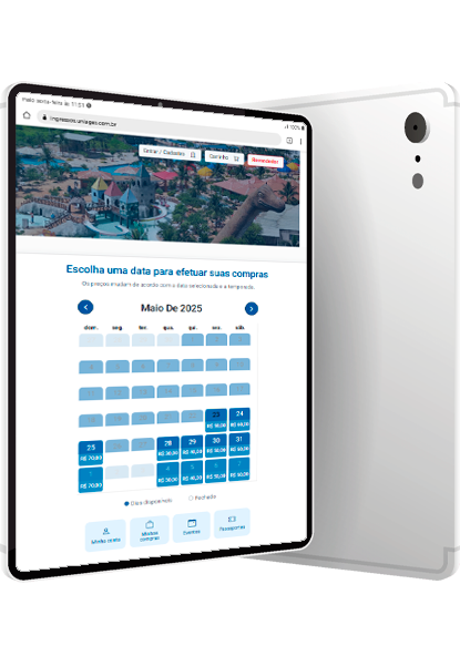 Demonstração do sistema de gestão da Unisystem em um tablet